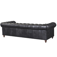 Modernes Neues Design Echtes Leder Konvertierbares 3-Sitzer Chesterfield-Sofa Luxus Wohnzimmermöbel für Zuhause Holz Villa Schule