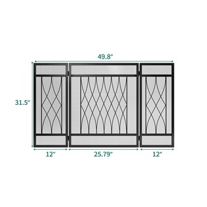 Unique Fire Guard <b>Screens</b> for Large Fireplace Spark Protector With <b>Decorative</b> Scroll and Handle Solid Wrought Iron Fire <b>Screen</b> - Product Image 5