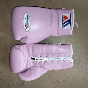 Guantes de Piel con Cordones de Color Rosa Claro, Diseño OEM, Correa de Muñeca Ajustable, Absorben la Humedad, para Boxeo, MMA, Kickboxing, Sanda - Product Image 4