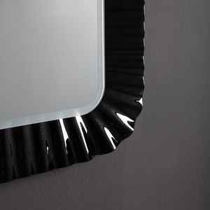 Reversible Installation 94x68 LED Mirror with <b>Black</b> Fused Glass <b>Frame</b> - Product Image 4
