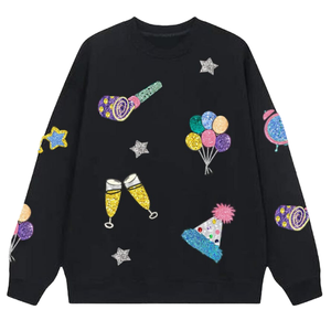 Vente en gros de nouveaux sweats design avec broderie à paillettes manches longues décontractées pour le thème du nouvel an d'hiver et d'automne - Product Image 5