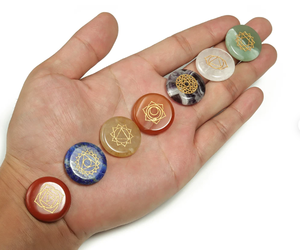 Juego de 7 Chakras de la mejor calidad, piedra curativa con caja de madera, venta al por mayor, juego de Chakras con caja de madera, juego de Chakras de la mejor calidad - Product Image 1