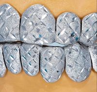 Moissanite Grillz VVS, Moissanite Diamond Grillz avec argent sterling 925, Moissanite en or massif 10 carats 8x8 Moissanite Griilz