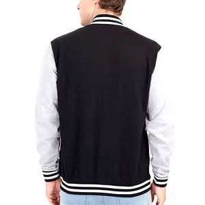 Veste bomber universitaire de baseball personnalisée de haute qualité avec logo en relief, col montant, logo frontal, manches en laine/polyester pour hommes - Product Image 4