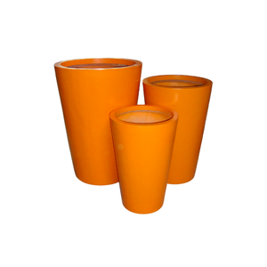 Ensemble de quantité minimale de commande bas d'usine directe du Vietnam 3 pots de jardinière écologiques émaillés de ciment de style rustique usage domestique de jardin intérieur durable - Product Image 2