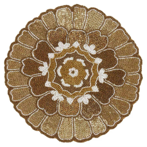 Mantel individual redondeado de diseño de colores de moda con alfombrillas de diseño de cuentas para decoración del hogar vajilla mesa de comedor fiesta por glowin fashion - Product Image 2