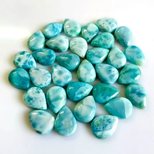 Cabujón Larimar de alta calidad, hermosa piedra preciosa combinada Larimar pulida para hacer joyería, tratamientos de piedras preciosas aplicados - Product Image 1