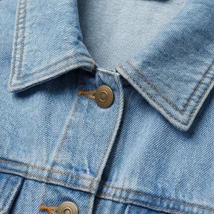 Chaqueta Vaquera Informal de Manga Larga para Mujer, Corte Regular, Lisa, Transpirable, Cómoda, Talla Adulto, Moda Femenina, Personalizable - Product Image 4