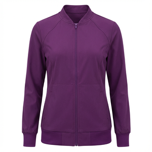 Nouvelle veste médicale de haute qualité pour femmes, veste de travail pour infirmières à manches longues, veste violette disponible en plusieurs couleurs et designs - Product Image 6