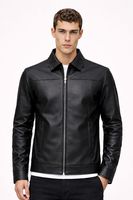 Nouvelles vestes en cuir tissé enduit pour homme en peau de mouton, coupe-vent, respirantes, à capuche, col montant, avec logo frontal, couleur personnalisable, prix bas
