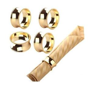 Rond de serviette de conception moindre plaqué or fantaisie ou rond de serviette en métal et support avec de l'or poli pour mariage décoratif - Product Image 4