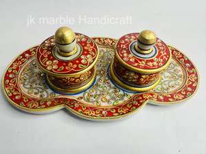 Mármol natural decorativo tradicional Venta al por mayor Mejor precio Artesanía personalizable Leer y placa de buen diseño de color dorado - Product Image 2