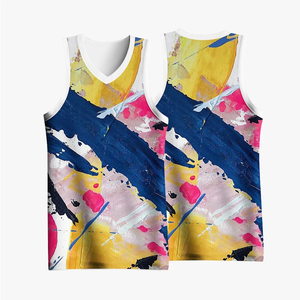 Camisetas de baloncesto para jóvenes de hombre personalizadas, transpirables, informales, reversibles, de malla de poliéster, estampado por sublimación, técnicas lavadas informales - Product Image 2