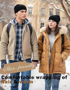 Chapeaux longs Slouchy Beanie de style vieilli pour hommes et femmes Bonnets baggy surdimensionnés avec casquettes Fashion - Product Image 2