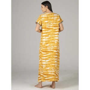 Evolove Camisón Maxi Estampado de Viscosa Liva con Botones y Cremallera para Mujer, Ajuste Holgado, Largo, Suave, Ideal para Verano - Product Image 5