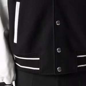 Chaqueta Varsity de Béisbol Vintage para Hombre, Invierno, Ribete de Piel de Oveja, Cierre de Botones, Tejido de Punto, Corte Ajustado, Forro Polar - Product Image 5