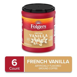 Café Molido con Sabor a Vainilla Francesa Folgers, Lata de 9.6 Onzas (Paquete de 6) - Product Image 6