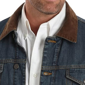 Chaqueta de Mezclilla para Hombre con Cuello Camisero, Color y Talla Personalizables, Talla Grande, Transpirable, Ligera, para Uso en Exteriores - Product Image 3