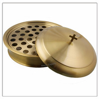 Ensemble de plateaux de communion en acier inoxydable écologique, 5 plateaux et 1 couvercle, finition dorée, facile à nettoyer, qualité supérieure
