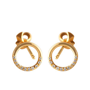 Boucle d'oreille unique avec diamant naturel de forme ronde en or massif 14 carats Fournisseur de bijoux - Product Image 1