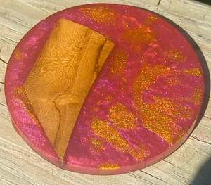 Posavasos de piedra hechos a mano con madera y resina epoxi, venta al por mayor, juego de posavasos a granel de La India, posavasos de protección de bebidas duraderos - Product Image 1