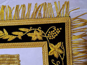 Tabliers maçonniques personnalisés de haute qualité, écologiques, broderie Master Blue Lodge, bleu royal, en cuir véritable/velours - Product Image 3