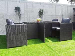 Meubles en osier avec tabouret Fabriqué au Viet Nam Ensemble de café noir Style rotin Emballage de café extérieur Caractéristique de couleur de jardin moderne - Product Image 2