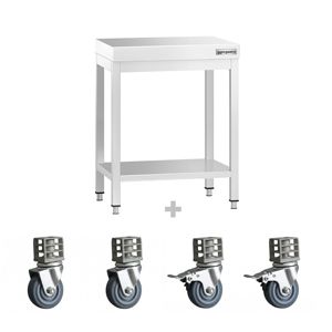 Commercial <b>Stainless</b> <b>Steel</b> Centre <b>Table</b> PREMIUM - 600x700mm - with Undershelf - Product Image 3