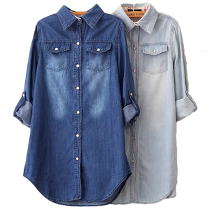 Nueva chaqueta vaquera para mujer, primavera otoño 2025, Camisa vaquera fina coreana para estudiantes, Chaquetas vaqueras de algodón de una sola botonadura para mujer, abrigo - Product Image 1