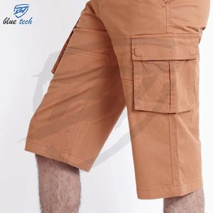 Shorts cargo pour hommes, taille élastique, séchage rapide, léger, multi-poches, grande taille, respirant, décontracté, été, extérieur, toile vintage - Product Image 4