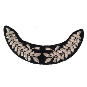 Customized Embroidered Peaks for <b>Officer</b> Peak Caps Hand Embroidered Golden Peaks - Product Image 3