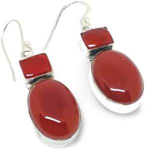 Pendientes de Mujer con Ónice Rojo Natural, Piedra de Nacimiento Genuina, Joyería Hecha a Mano para Boda, Navidad, Pendientes de Plata de Ley 925 - Product Image 3
