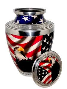 Urnas de cremación con bandera americana para cenizas humanas, urnas para cenizas de 200 pulgadas cúbicas para adultos - Product Image 4