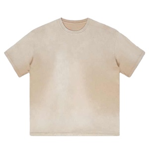 T-shirt Boxy à col rond pour hommes 100% coton surdimensionné à manches courtes avec motif uni d'épaule tombante en fondu de soleil Vente en gros personnalisé - Product Image 5
