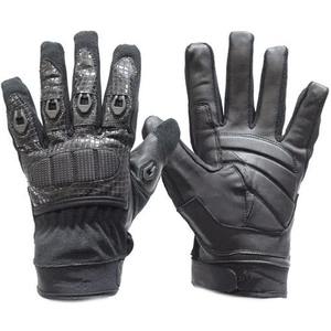 Guantes de cuero de dedo completo en blanco y negro para hombre, temporada de invierno personalizada para montar en moto, motocicleta, ropa de carreras de automóviles - Product Image 4