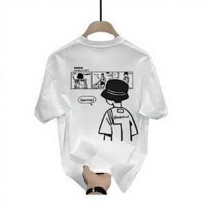 Custom Mens Anime Graphic T-Shirt | 250-300 GSM Heavyweight Cotton Jersey <b>Tee</b> | Breathable & Quick Dry - Product Image 2