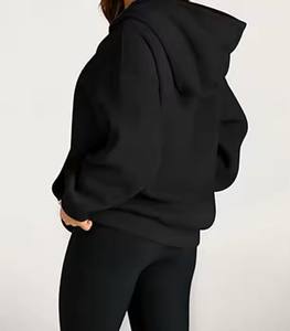 Nouveau design de sweats à capuche en coton vierge pour femmes sweats à capuche unis pour femmes sweats à capuche surdimensionnés délavés à l'acide vente en gros - Product Image 4