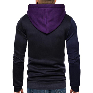 Sudadera con Capucha para Hombre, Estilo Informal, con Bloques de Color, Forro Polar, Manga Larga, Corte Ajustado, Diseño de Parches, Sudadera Deportiva con Bolsillos - Product Image 2