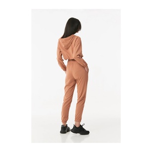 ชุดวอร์มสำหรับผู้หญิงผ้าคอตตอน100% ระบายอากาศขนาด XL ออกแบบโลโก้ได้ตามต้องการ - Product Image 2