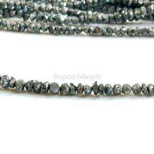 Perles brutes lisses en diamant gris non taillées 4-5 mm, perles de diamant naturelles sans conflit, brin de 16 pouces pour la fabrication de bijoux, vente en gros - Product Image 5