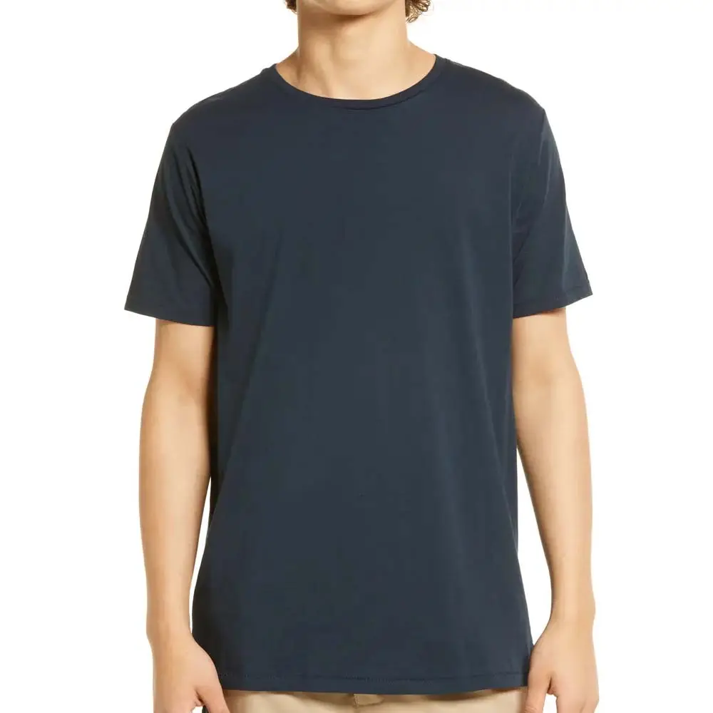 네이비 스타일 빗질 반지 편안한 편안한 Ringspun 면 최고의 제안 티셔츠 티셔츠 셔츠 기본 티셔츠