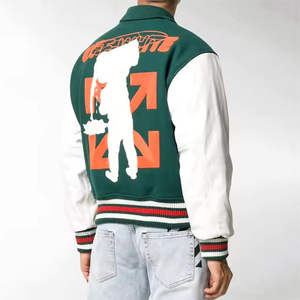 เสื้อแจ็กเก็ตทีมเบสบอลของผู้ชายเสื้อแจ็กเก็ตเยาวชนแขนยาวพิมพ์ลายโลโก้ตามสั่ง - Product Image 3