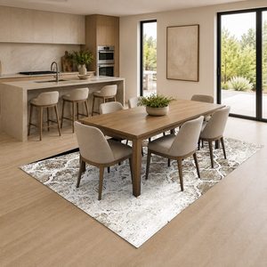 Tapis de salon multicolores neutres modernes abstraits imprimés numériquement, lavables en machine, en chenille, antidérapants, vente en gros RUGS DEPOT LXDP-0595 - Product Image 4