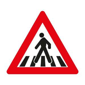 Panneau de signalisation de passage pour piétons T-11, panneau de signalisation routière réfléchissant à LED avec énergie solaire, panneau de précaution et d'avertissement - Product Image 1