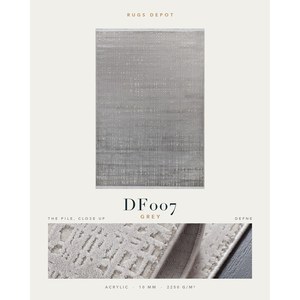 พรมอะคริลิคขายส่ง DEFNE DF007 สีเทา ผลิตด้วยเครื่องจักร พรมตุรกี สำหรับห้องนั่งเล่น โครงการโรงแรม - Product Image 2