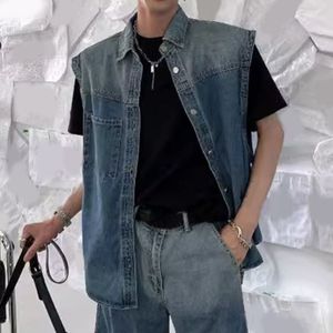 Chaleco Vaquero Moderno para Hombre, Estilo Casual Vintage, Transpirable, Ecológico, 100% Algodón, con Botones, Esencial para el Armario, Estilo Desgastado, Otoño - Product Image 4