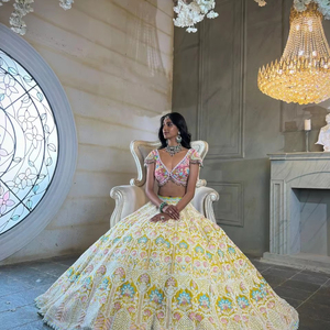 Vêtements indiens traditionnels avec broderie miroir travail lahenga avec chemisier La plus belle collection Lehenga la plus tendance - Product Image 1