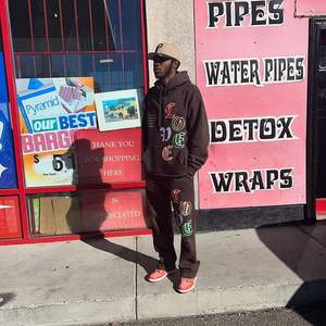 2026 Mens High Quality Custom <b>Oversized</b> <b>Joggers</b> Sets Cotton Fleece Raw Hem Hoodie Tracksuit Jogging Sweatsuit Set - Product Image 2