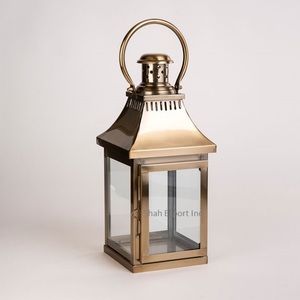 Good Looking Bronze Color Metal & Glass Rectangular <b>Candle</b> Lantern for Home Garden Balcony Decor <b>Hanging</b> Lanterns - Product Image 1