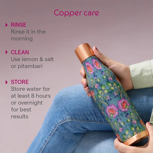 Haute vente 100% bouteille d'eau en cuivre pur bouteille d'eau imprimée nouvelle conception bouteille en métal avec couvercle emballage Premium pour les fêtes - Product Image 3